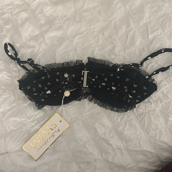 NWT For Love & Lemons Claudia Underwire Swim Bikini Top Black - Picture 4 of 4